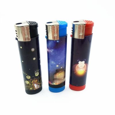 Dy-1701 LED-Lampe Kunststoffgas-Elektro-Zigarette Feuerzeuge 8.3*2.17*1.7 CM für OEM